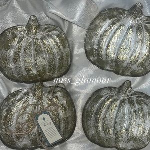Thanksgiving Pumpkin Gold Dessert Appetizer Plates 4